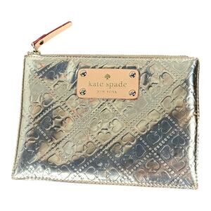 Kate Spade Gold Metallic Emerald Ave Lolly Bag